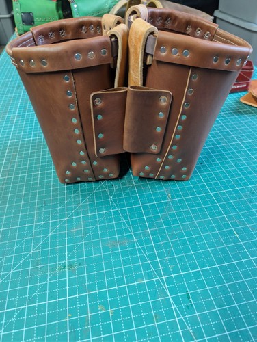 Ironworkers leather bolt bag - leather,